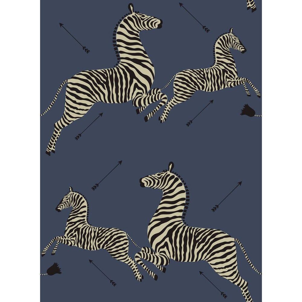 NEW! Scalamandre Blue Zebra Safari Peel & Stick Wallpaper-Reduced Price